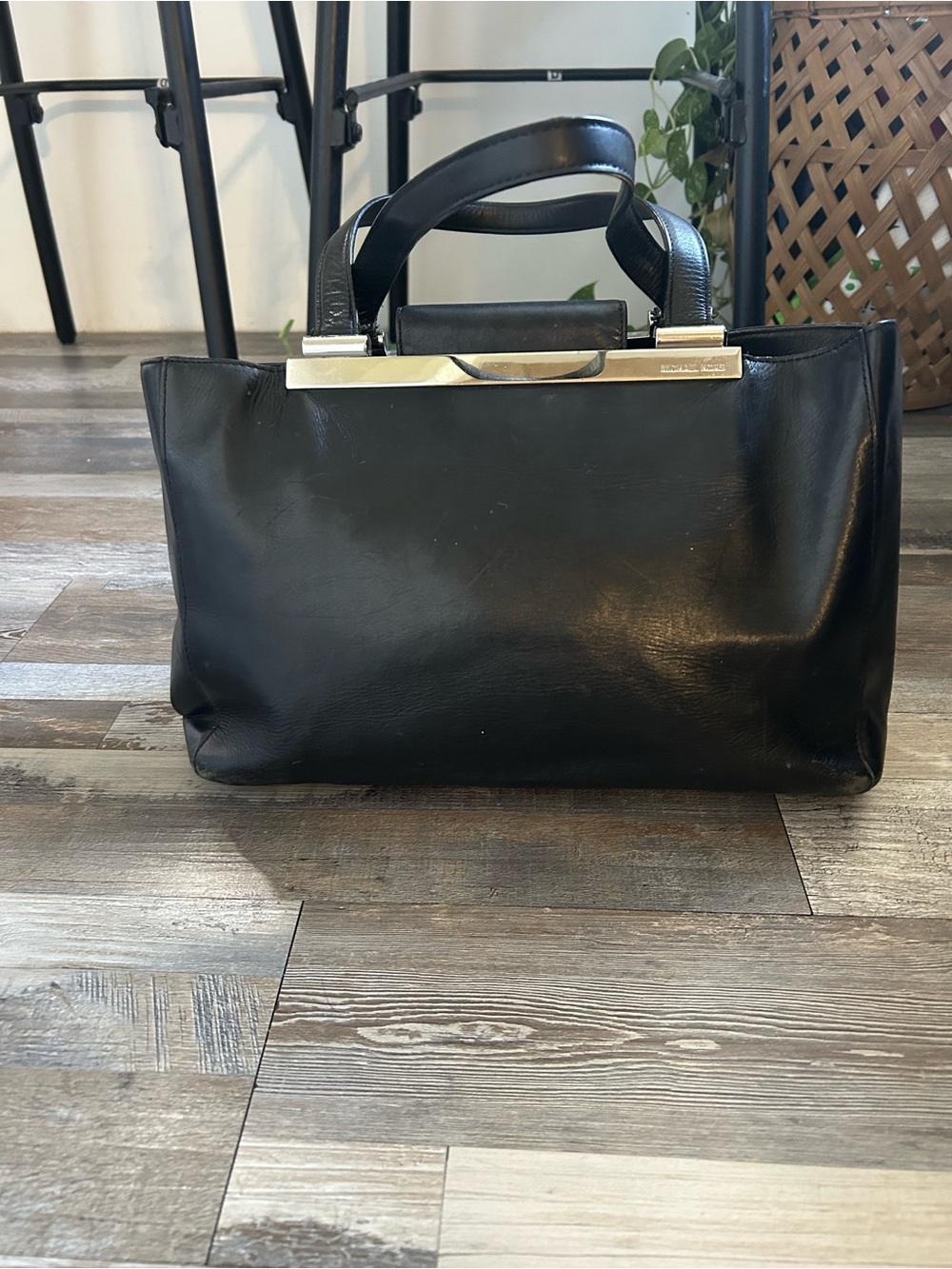 Vintage Michael Kors bag  Classic Black Leather Top with silver